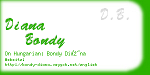 diana bondy business card